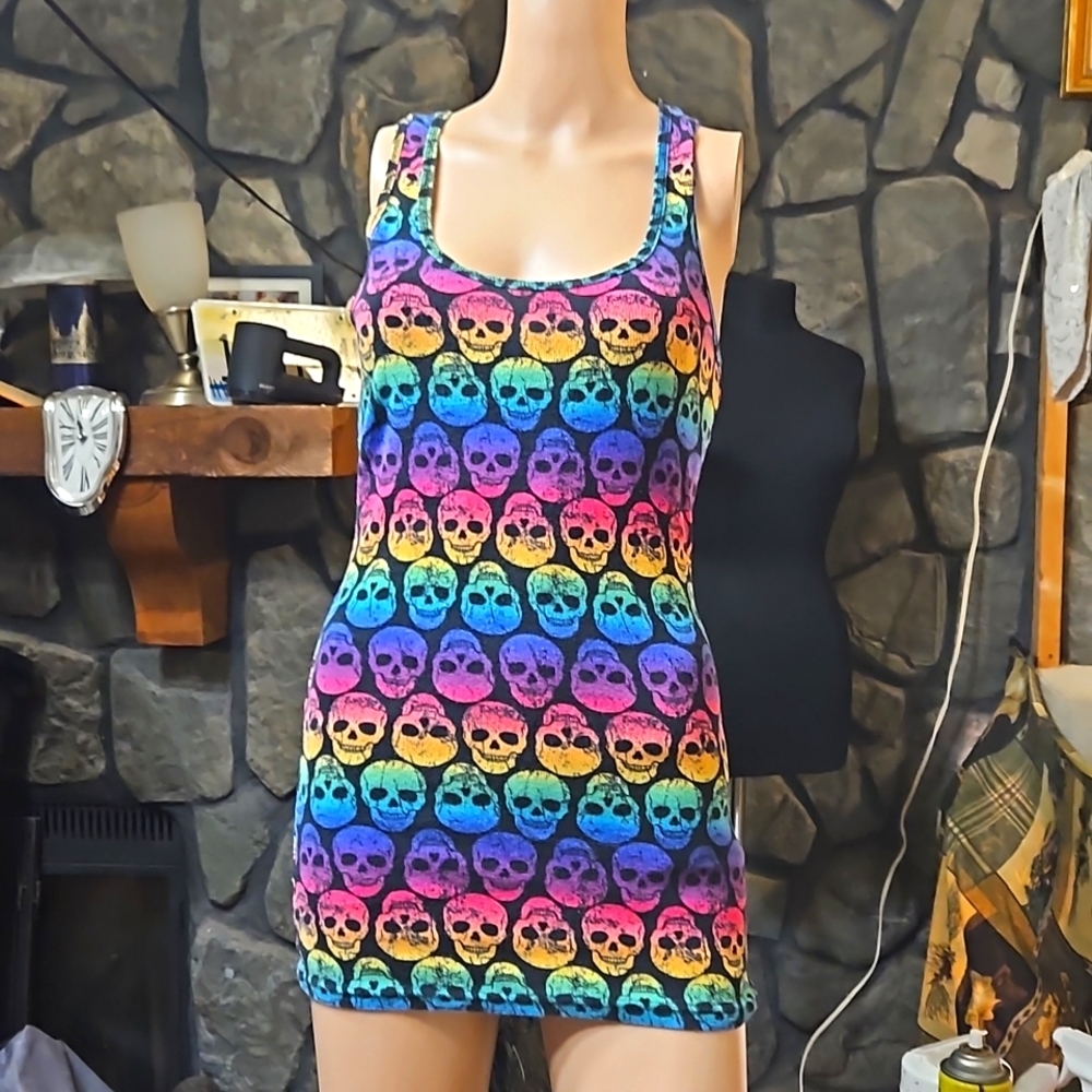 No boundaries Ribbed Skull Min Dress